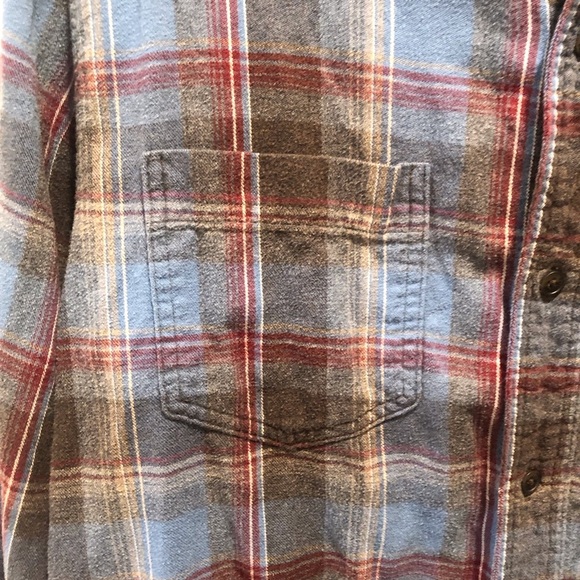 Horny Toad Mens Medium Organic Cotton Plaid Flannel Shirt Button Up Pockets L/S - Picture 2 of 6